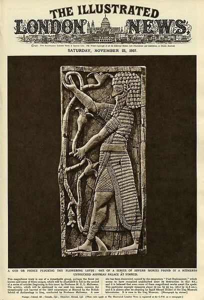 ILN cover 1957, Assyrian ivory carving at Nimrud