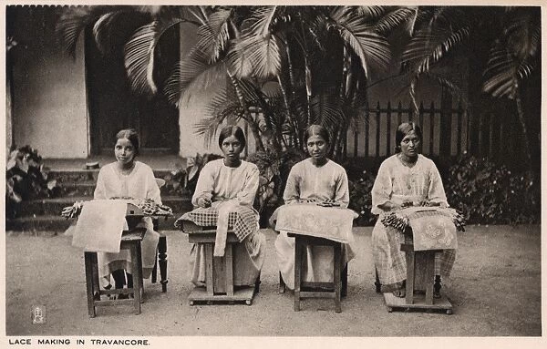 Lace Making in Travancore, India