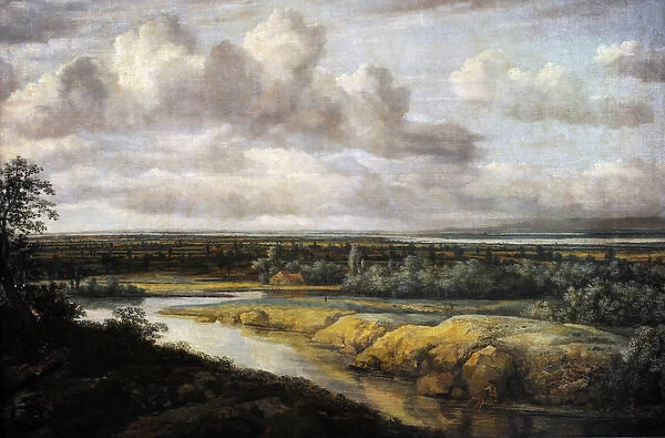 Landscape with a river, 1650-1655, by Philip de Koninck (161