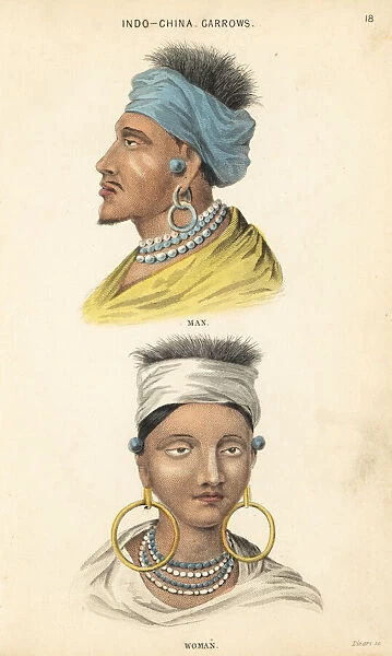 Man and woman of the Garrow people, Indo-Chinese