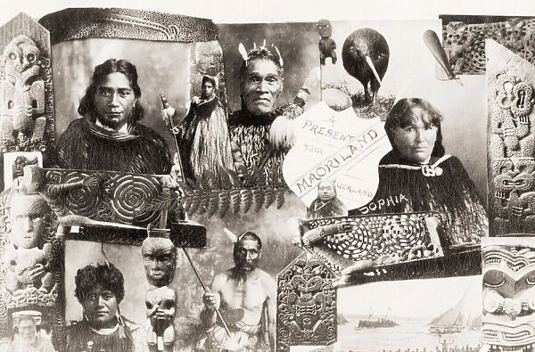 Maori people, from a tourist souvenir album