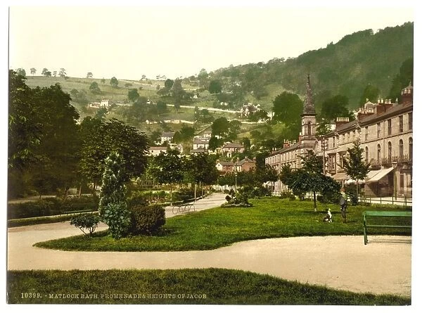 Matlock with promenade and Heights of Jacob, Derbyshire, Eng