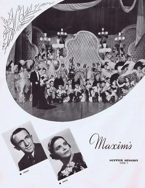 Maxims scene from supper show Montmartre a Minuit