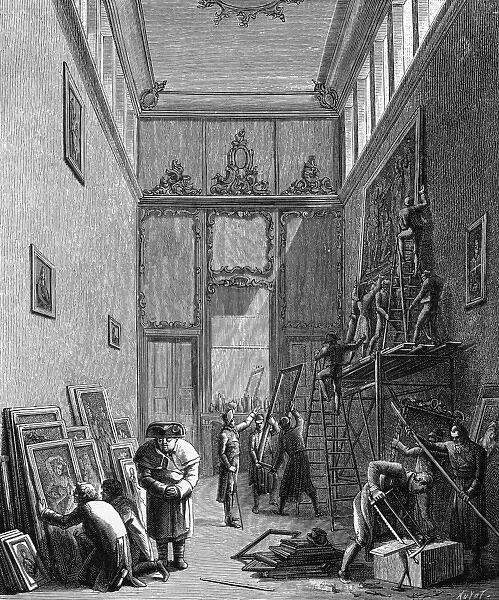 Napoleons soldiers looting Dresden art treasures