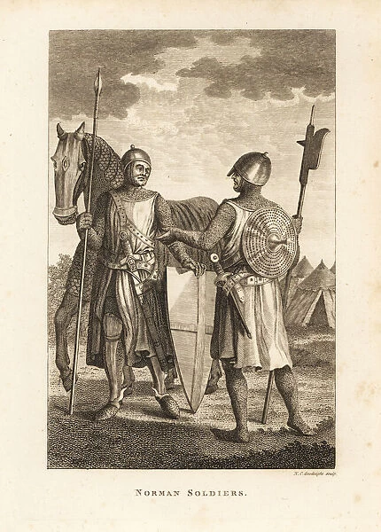 Norman soldiers in chainmail and plate armour