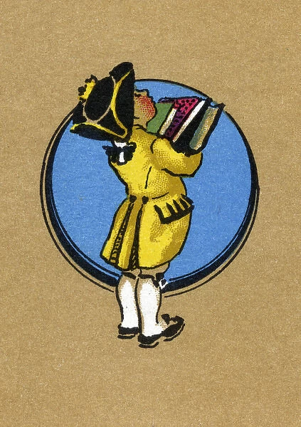 Page boy carrying books