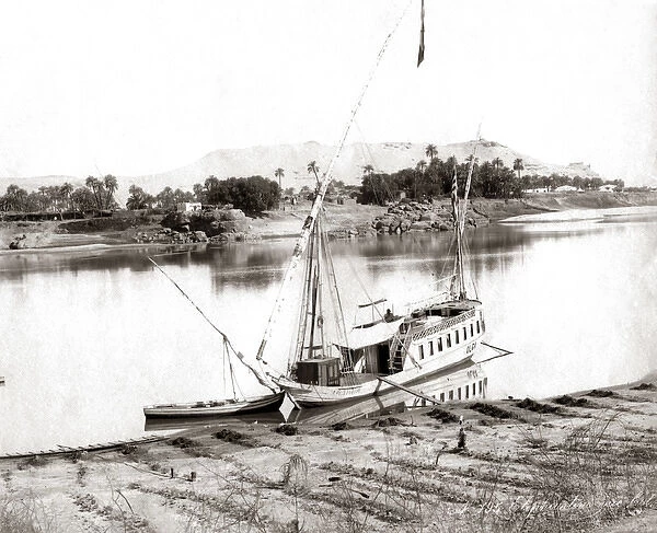 Pleasure boat on the Nile, Egypt circa 1880s