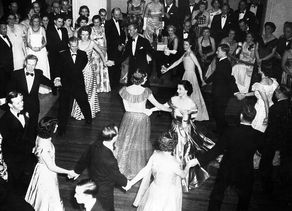 Princess Elizabeth and Duke of Edinburgh at a dance in Malta