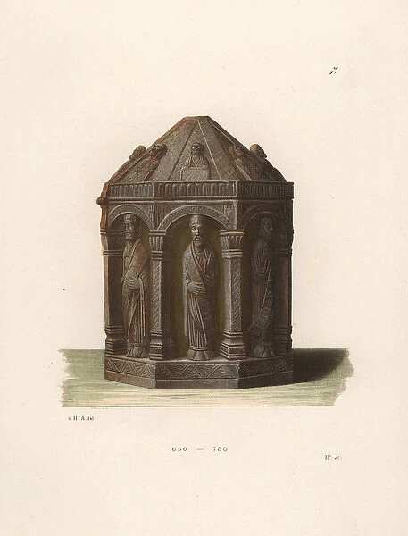 Reliquary.. Chromolithograph from Jakob Heinrich von Hefner-Altenecks Costumes, Artworks