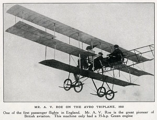 Roe on the Avro triplane in 1910