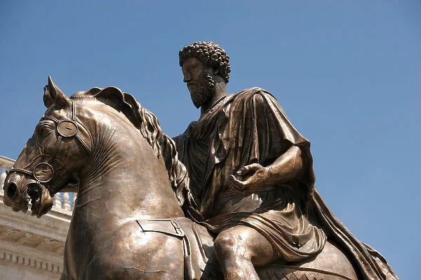 Rome. Equestian Statue of Emperor Marcus Aurelius. Piazza Ca