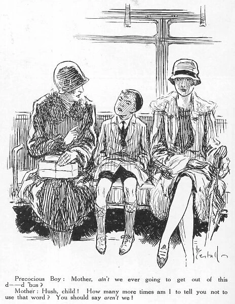 A scene on a bus, by A. E. Bestall