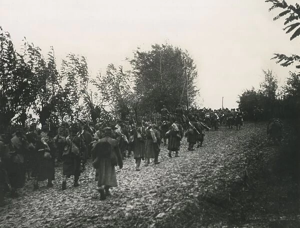 Serbian reinforcements arriving, WW1