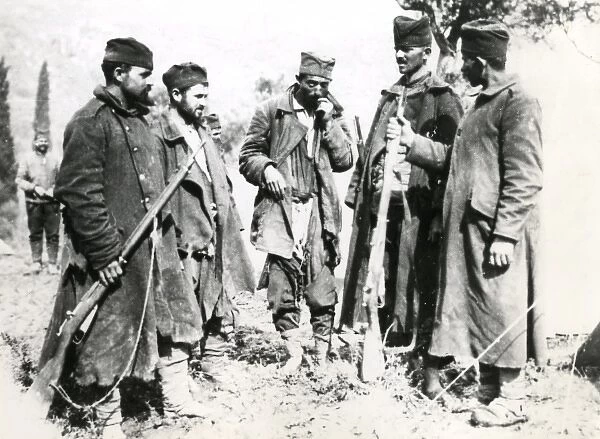 Serbian troops relaxing, WW1