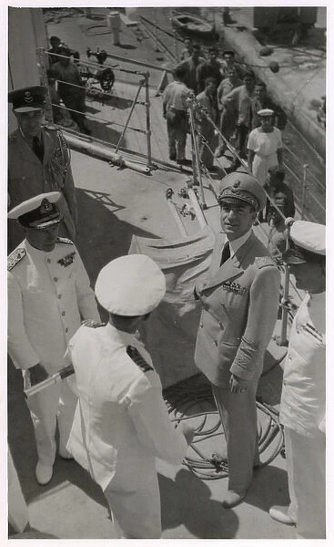 Shah of Persia on board Royal Navy ship, WW2