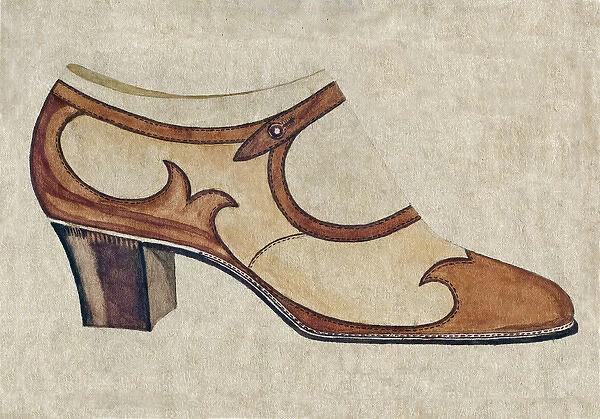 Shoe design in brown and beige
