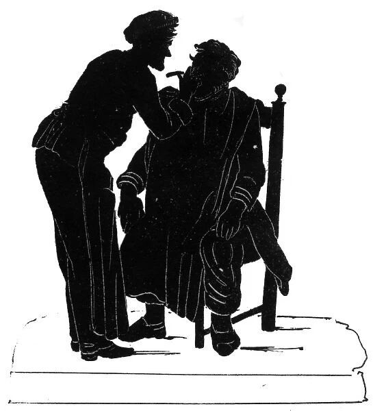 Silhouette - Shaving at the Barbers