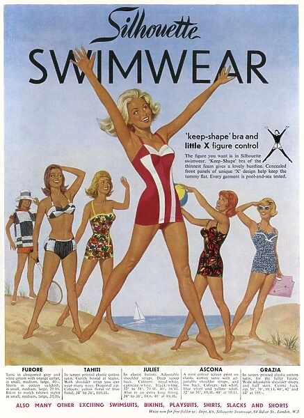 Silhouette swimwear advertisement, 1962