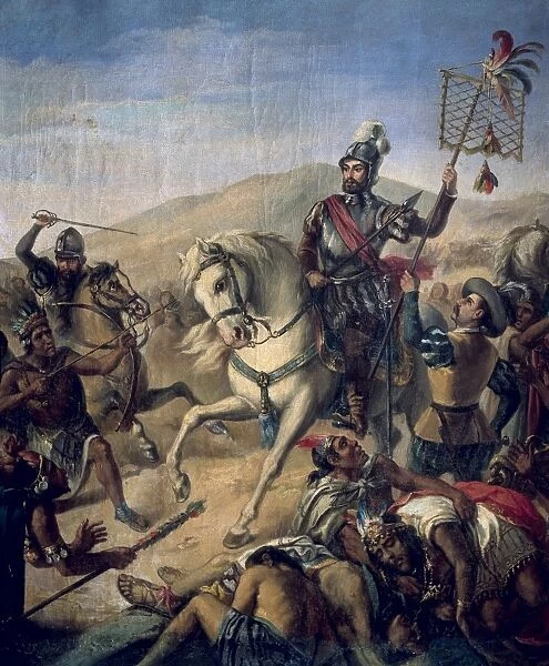 Spanish conquest of Mexico (1520). HernᮠCort鳠