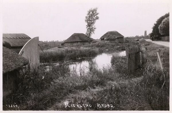 Thatched Boathouses on Hickling Broad, Norfolk