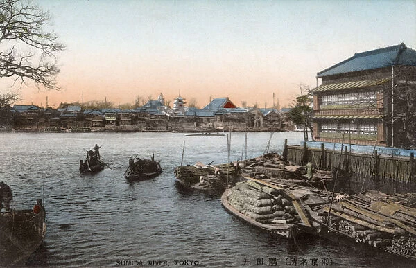 Tokyo, Japan - The Sumida River with River barges