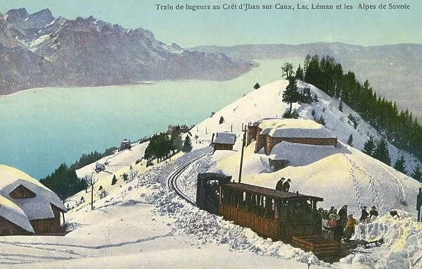 Train on mountain summit, Caux, Switzerland