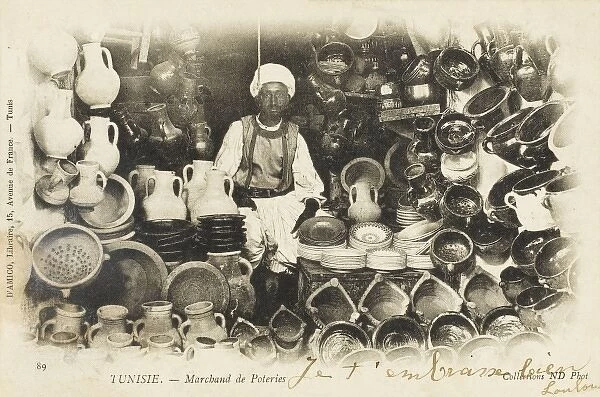 Tunisian potter in his shop