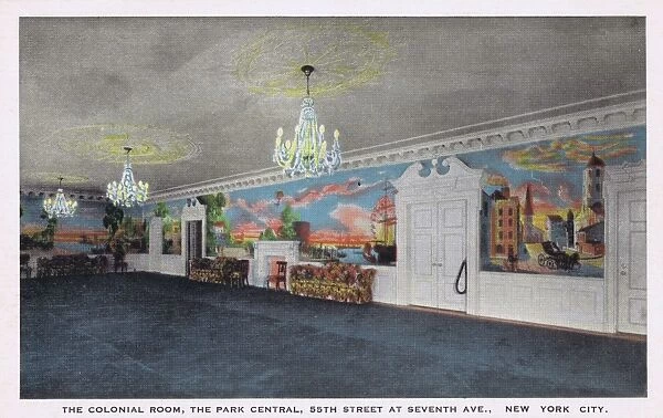 A view of the Colonial Room in the Park Central Hotel, New Y