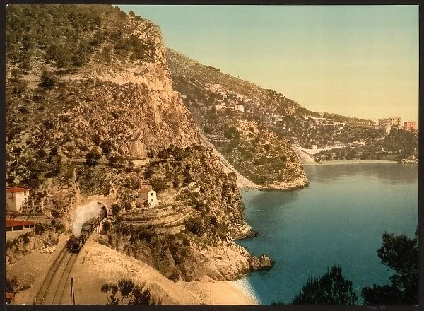 View on the road to La Turbie, Eze and St. Jean, Riviera
