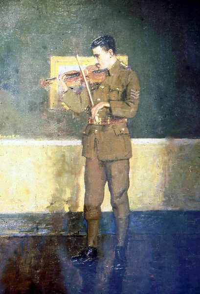 Violin recital by a British Army Sergeant, WW1