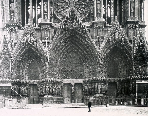 West front and doorways, Rheims Cathedral, France