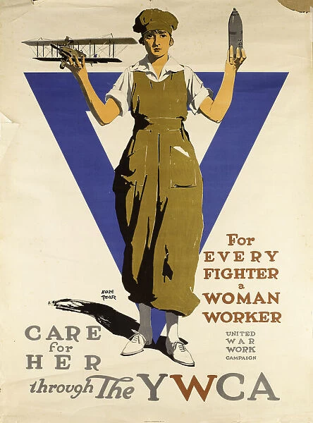 YWCA Poster, For Every Fighter a Woman Worker, WW1