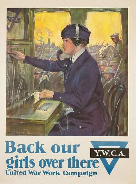YWCA Poster, Back our girls over there, WW1