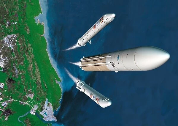 Ariane 5 rocket launch, artwork