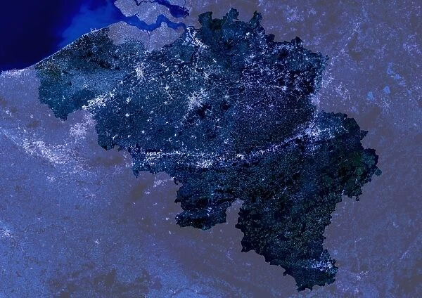 Belgium by night, satellite image