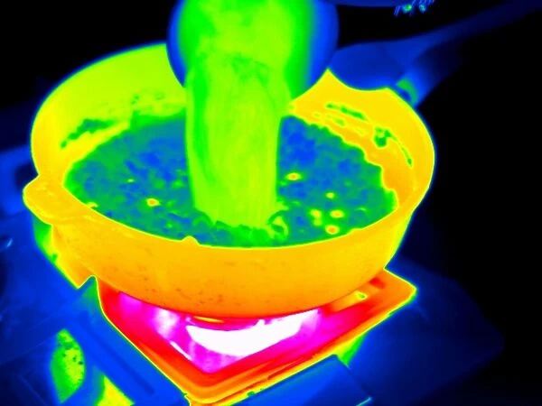 Cooking with a saucepan, thermogram