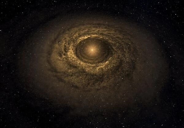 Dust disc around a star, computer artwork