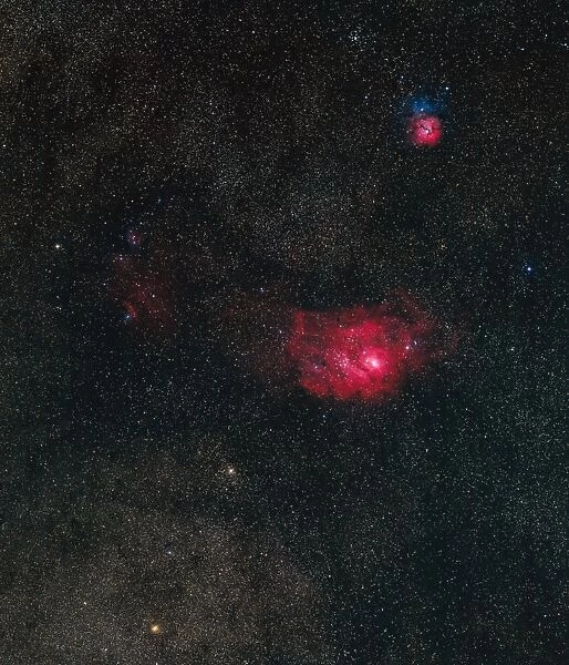 Lagoon and Trifid nebulae