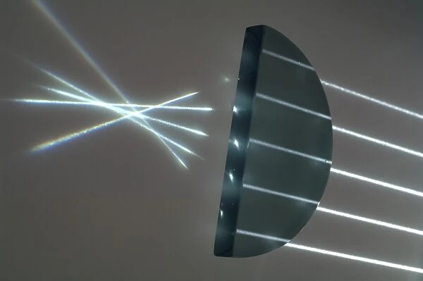 Light rays and semi-circular prism
