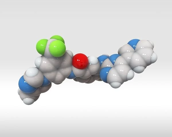 Nilotinib drug, molecular model