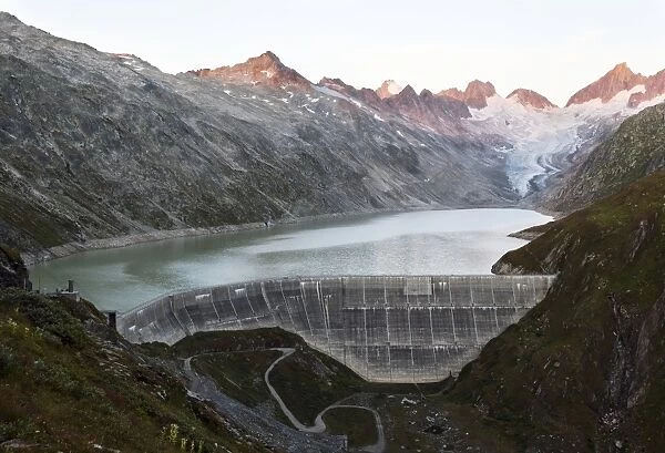 Oberaar dam and glacier, Switzerland