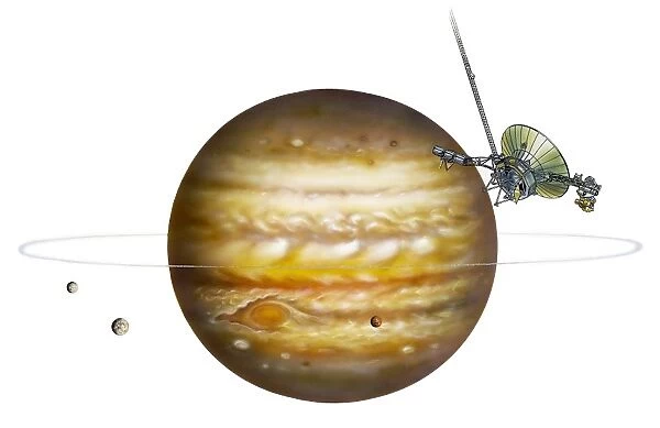 Voyager spacecraft and Jupiter, artwork C017  /  0761