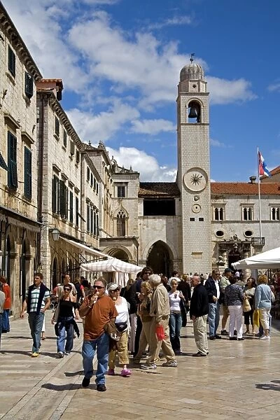 Bell Tower, Luza Square, Dubrovnik, Dalmatia, Croatia, Europe