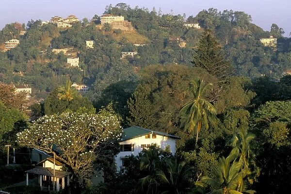 Bungalows on hill by the lake