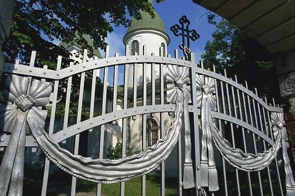 Gates to Russian Orthodox church, Kuressaare, Saaremaa Island, Estonia