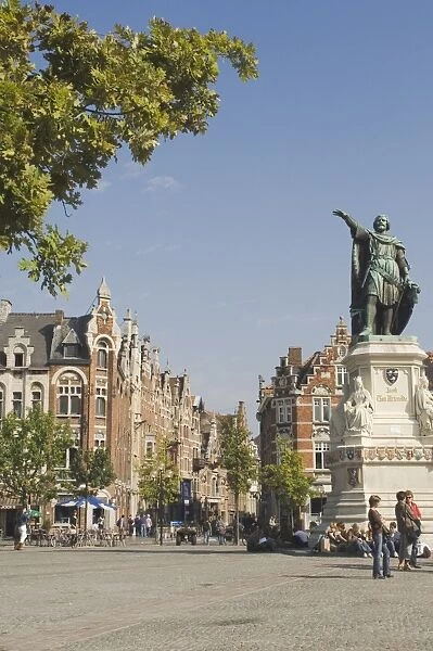Market Square with statue of Jacob van Artevelde, Ghent, Belgium, Europe