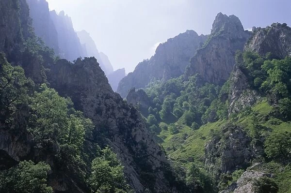 Peaks and high valleys on the side of the Cares Gorge