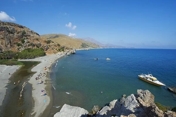 Preveli Beach, Rethymnon province, Crete, Greek Islands, Greece, Europe