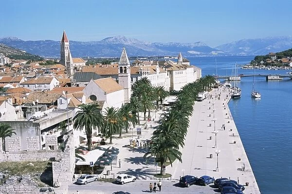 Promenade of the medieval town of Trogir, UNESCO World Heritage Site, north of Split