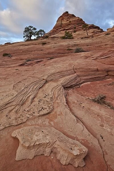 Sandstone cone and clouds, Zion National Park, Utah, United States of America, North